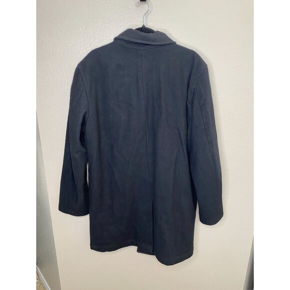 Vintage Gap Mens Wool-Blend‎ Coat Black Large Size Classic Style Warm Outerwear - Picture 3 of 7